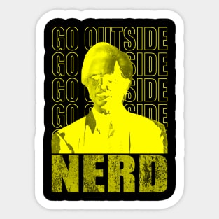 vintage yellow - Go Outside Nerd Sticker